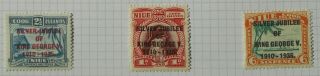 Niue - 3no 1935 Silver Jubilee Stamps - Mm