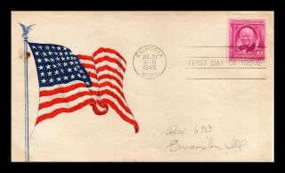 Dr Jim Stamps Us William Allen White Fdc Cover Scott 960 Flag Cachet Stained