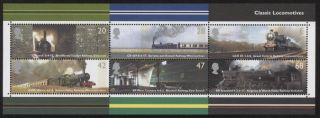 Great Britain 2177a Souvenir Sheet Of 6 - Mnh Classic Locomotives - Elizabeth Ii