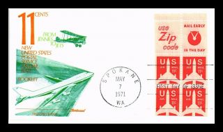 Us Cover Air Mail 11c Booklet Pane Fdc Fleetwood Cachet