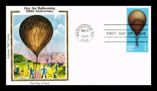 Dr Jim Stamps Us Hot Air Ballooning Intrepid Colorano Silk First Day Cover