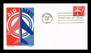 Dr Jim Stamps Us 7c Jet Silhouette Air Mail Cachet Craft Fdc Cover Scott C60
