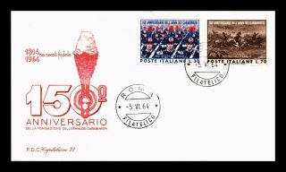 Dr Jim Stamps Carabinieri Corps Sesquicentennial First Day Issue Italy Cover