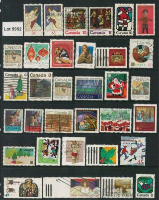 Lot 5952 - Canada - Christmas Stamp Selection Of 33 From Various Years