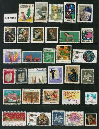 Lot 5951 - Canada - Christmas Stamp Selection Of 32 From Various Years