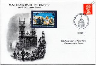 Wwii 1941 London Blitz - Major Luftwaffe Raid Stamp Cover (gb / Danbury)