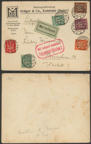 Germany 1922 - Air Mail Cover Konstanz To Munich 34829/2