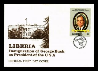 Dr Jim Stamps Inauguration President Bush Fdc Liberia European Size Cover