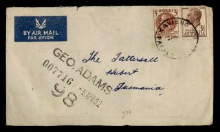 Dr Who 1952 Australia In Papua Guinea Kavieng Airmail To Hobart E73110