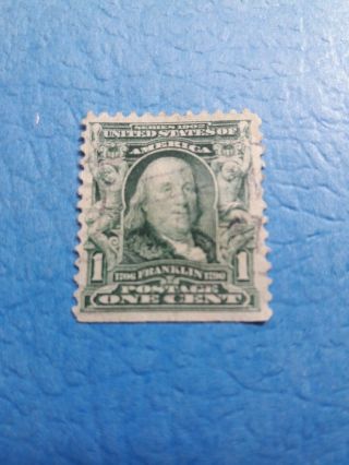 U.  S.  Postage Stamp 1 Cent Benjamin Franklin