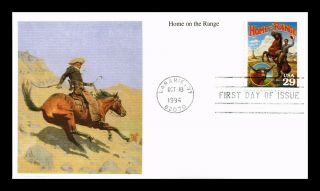 Dr Jim Stamps Us Home On The Range Cowboy Legends Of The West First Day Cover