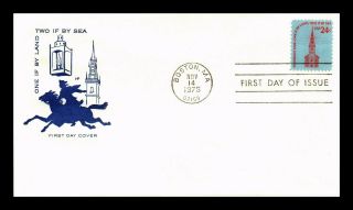 Us Cover Old North Church Americana Fdc House Of Farnum Cachet