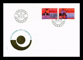 Dr Jim Stamps Universal Postal Union Fdc Switzerland European Size Cover