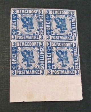Nystamps German States Bergedorf Stamp 4 Og H $100 Signed