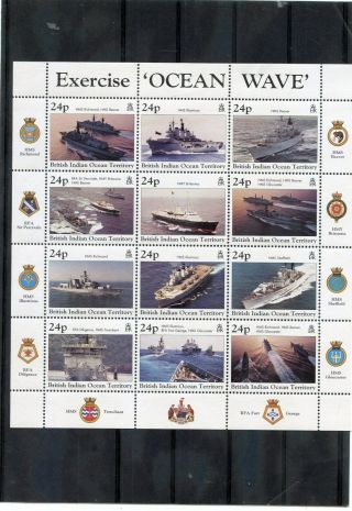 British Indian Ocean Terr Sc 196 (mi 214zd) Vf Nh 1997 Ocean Wave Souv Sheet $30