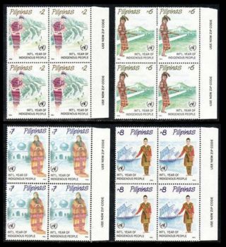 Philippines – 1993 International Year Of Indigenous People,  B/4,  Mnh,  F - Vf