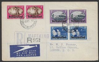 Bechuanaland 1946 Victory Pairs On 1946 Registered Fdc Card To Uk