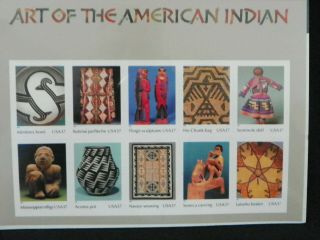 Scott 3873 Art Of The American Indian Souvenir Sheet Of 10 Stamps Self Adhesive