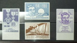 Serbia Yugoslavia Draza Mihajlovic Chetnik General War Usa Poster Stamps J1