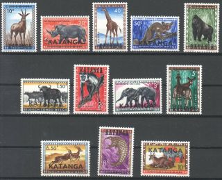 Katanga 1960 Animals Complete Set Mnh Cob 6/17