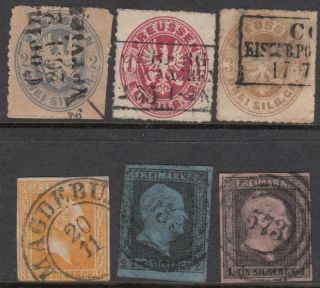 Prussia 19th Century 6 Diff Stamps Cv $51