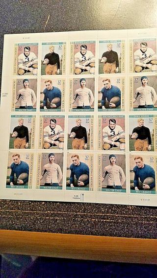 Early Football Heroes Postage Stamps - Collector Sheet Of 20 - 37 Cent Stamps