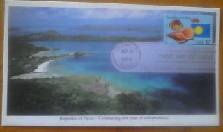 First Day Of Issue,  1995 Palau,  One Year Of Independence,  Scott 378