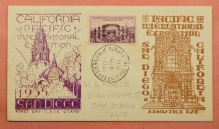 1935 California Pacific Intl Expo Opening Day Double Cachet Staehle?