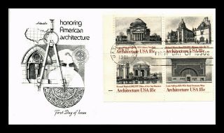 Dr Jim Stamps Us American Architecture Block Of Four First Day Cover