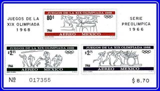 Mexico 1968 Olympic Games S/s 2 Mnh Rugby,  Field & Track