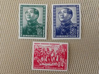 Germany Ddr Stamps 1951 Sc 82 - 84 China Mao Set Of 3 Mlh Og.  7398