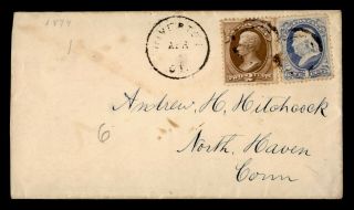 Dr Who 1874 Riverton Ct Fancy Cancel To North Haven Ct E45269
