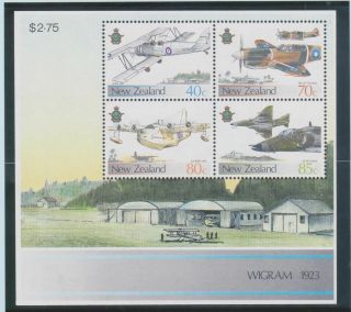 1987 Zealand Nz Military History Air Force Mini Sheet Muh