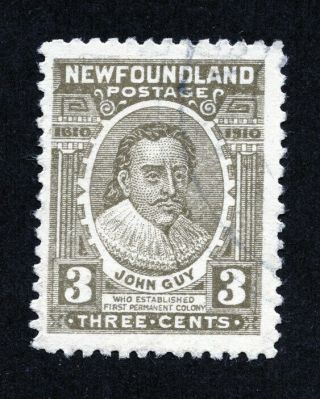 Newfoundland Stamps 89 3 Cent Brown Olive John Guy Issue 1910