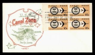 Dr Who 1970 Canal Zone Fdc 10c Airmail Booklet Pane Artopages Cachet E45149