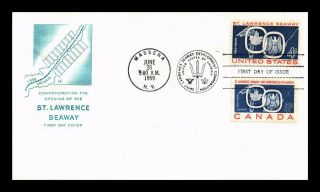 Us Cover St Lawrence Seaway Joint Issue Canada Fdc Combo House Of Farnum