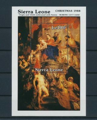 Lk89375 Sierra Leone 1988 Peter Paul Rubens Paintings Good Sheet Mnh