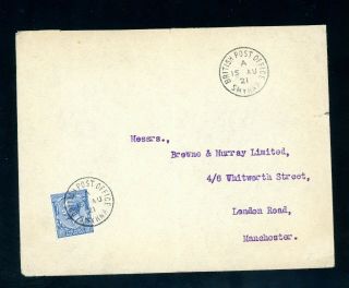 British Post Office Smyrna 1921 Cover To Manchester (s607)