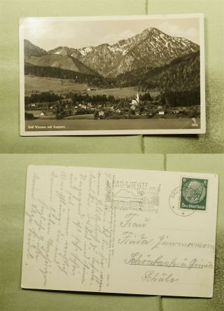 Dr Who 1936 Germany Bad Wiessee Slogan Cancel Postcard Rppc E70545