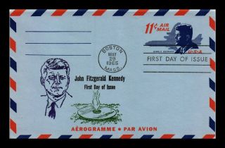 Dr Jim Stamps Us John F Kennedy Eleven Cent Air Mail Aerogramme Fdc Cover