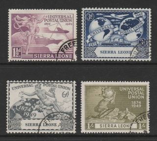 Sierra Leone 1949 Upu Set Sg 205 - 208 Fine.