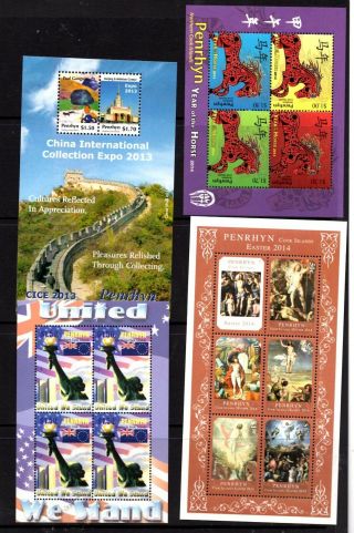 Penrhyn - 25 Modern Stamps In Minisheets Mnh (47g)