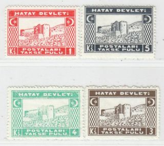 Alexandrette Hatay Turkey 1939 Issue Full Set Isfila H63/6 = Michel H.  P.  6/9