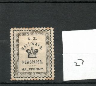 Zealand - (27) Fiscal - Railway Newspaper Stamp - Half Penny