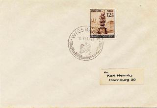 Germany 1944 Wiesbaden Waffenstillstandskommission Cover To Hamburg B270
