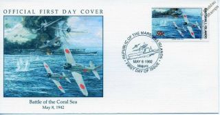 Wwii 1942 Battle Of Coral Sea Ijn Shoho Aircraft Carrier & A6m Zero Stamp Fdc