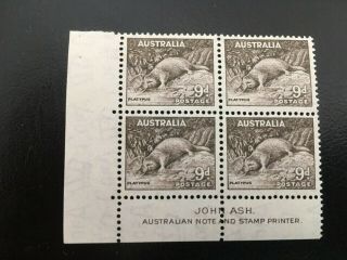 Stamps Australia Sg173 Block Of 4 Of 9d Sg 173 Printer 