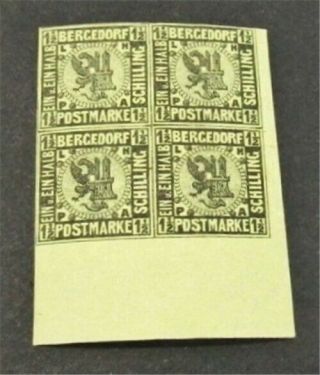 Nystamps German States Bergedorf Stamp 3 Og H $80 Signed