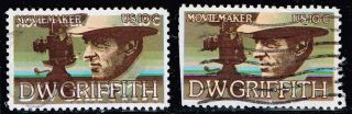 Us Stamp 1555 – 1975 10c David W.  Griffith Color Shift Error Stamp