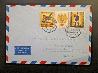 Germany Berlin 1958 Airmail Cover To Usa (light Corner Crease) - Z4617